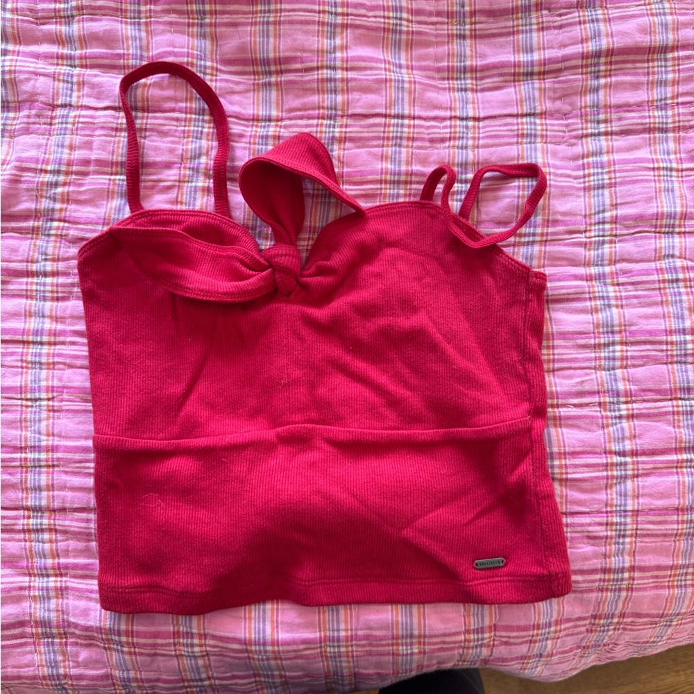 Red cropped top